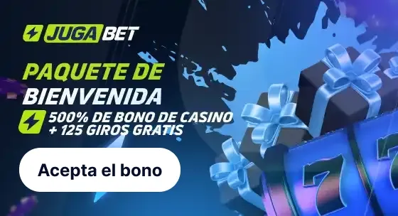 Paquete de bienvenida casino · 500% + 125 giros gratis